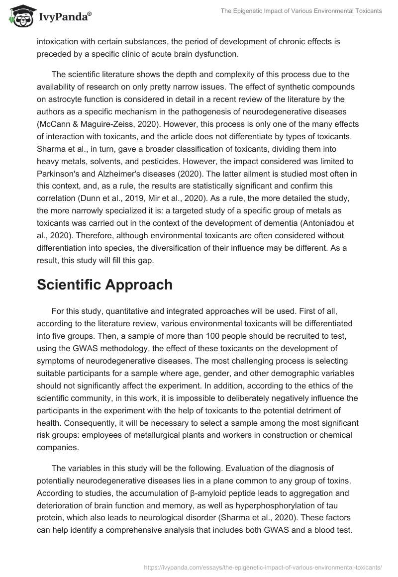 The Epigenetic Impact of Various Environmental Toxicants. Page 4