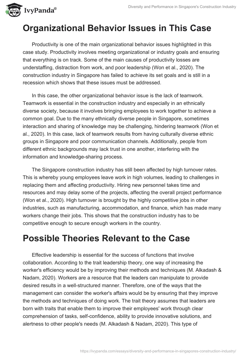 Diversity and Performance in Singapore's Construction Industry. Page 2