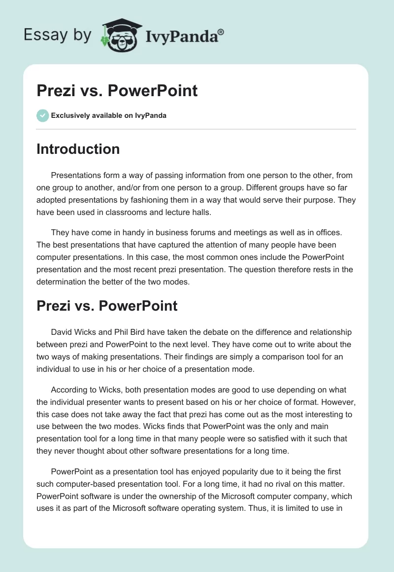 Prezi vs. PowerPoint. Page 1