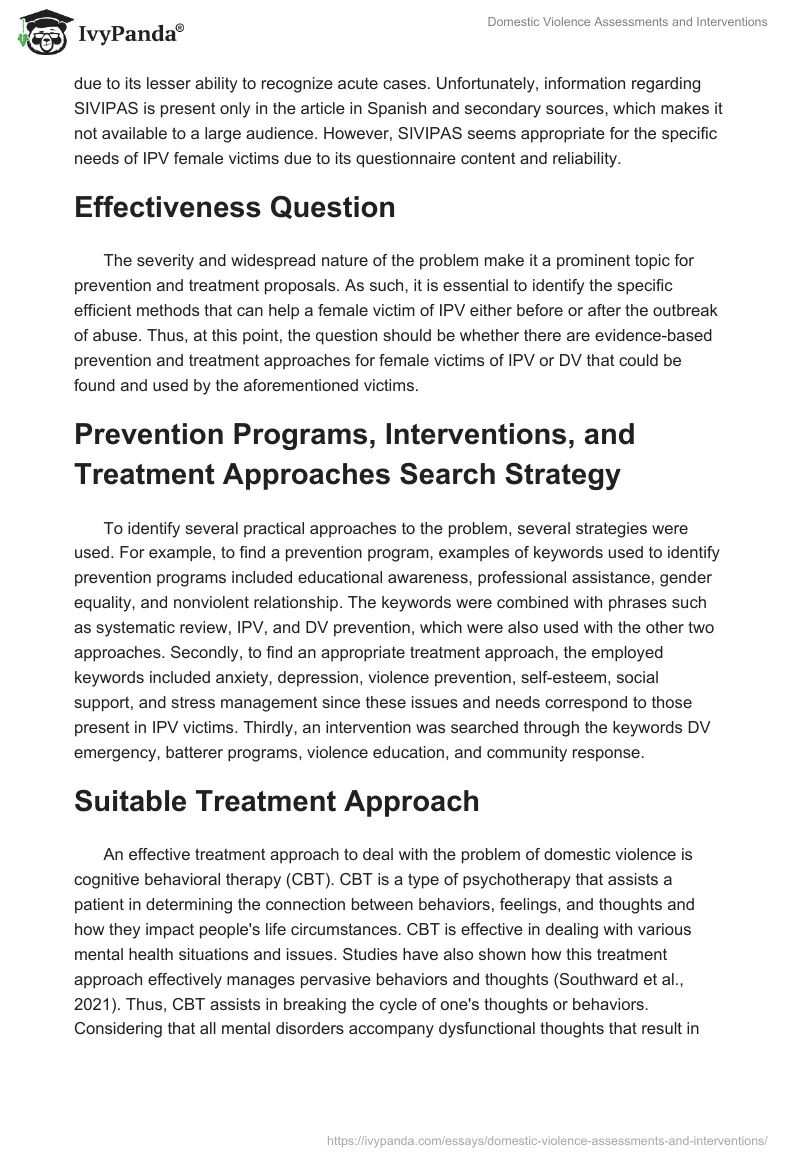 Domestic Violence Assessments and Interventions. Page 4