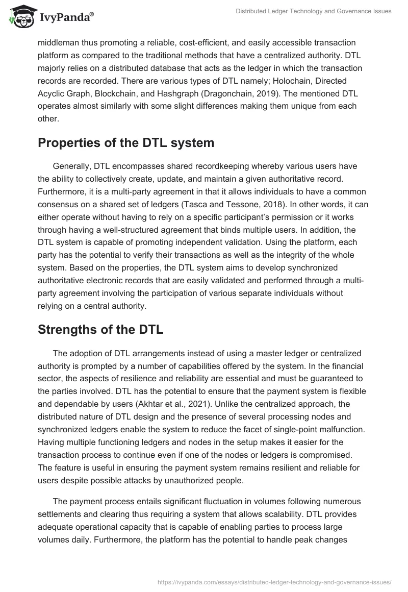 Distributed Ledger Technology and Governance Issues. Page 2