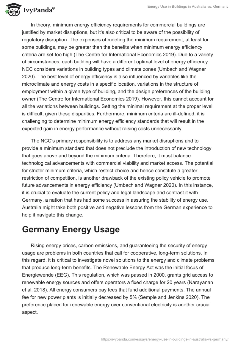 Energy Use in Buildings in Australia vs. Germany. Page 3