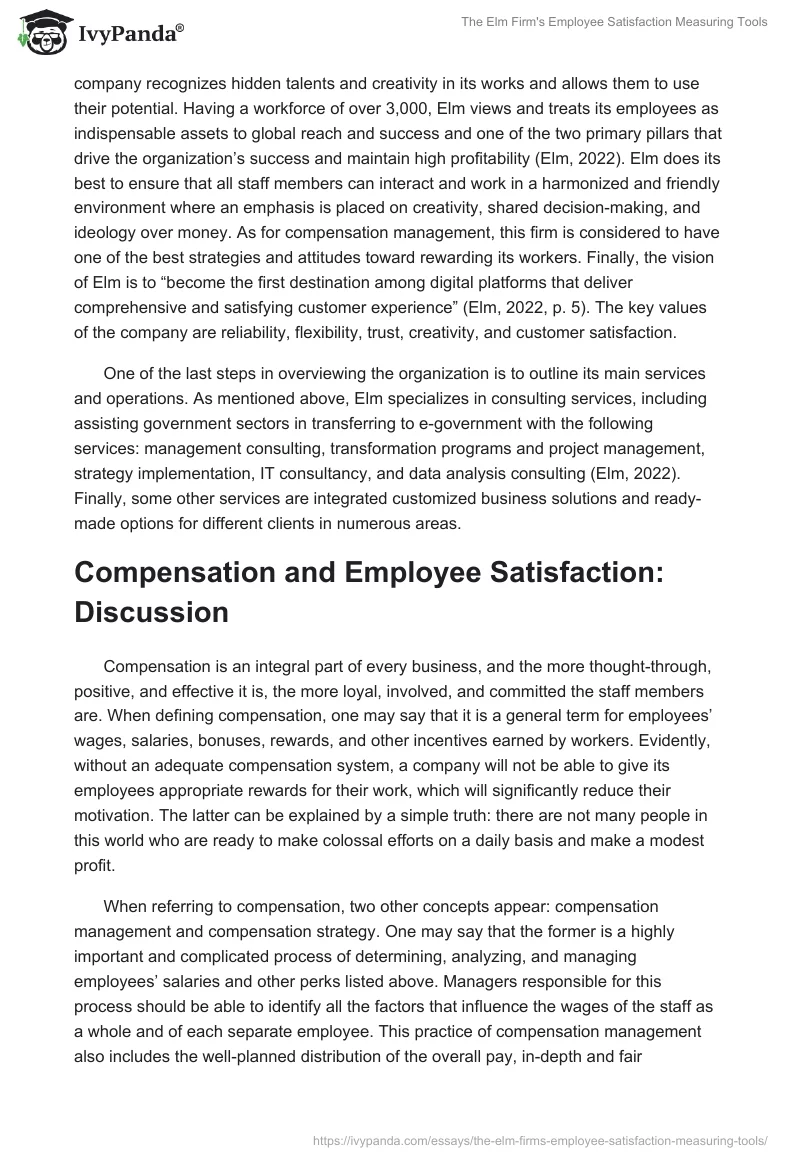 The Elm Firm's Employee Satisfaction Measuring Tools. Page 2