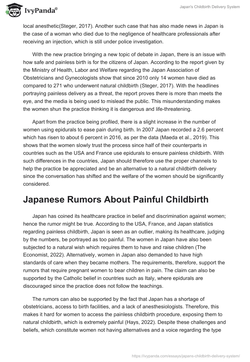 Japan's Childbirth Delivery System. Page 4