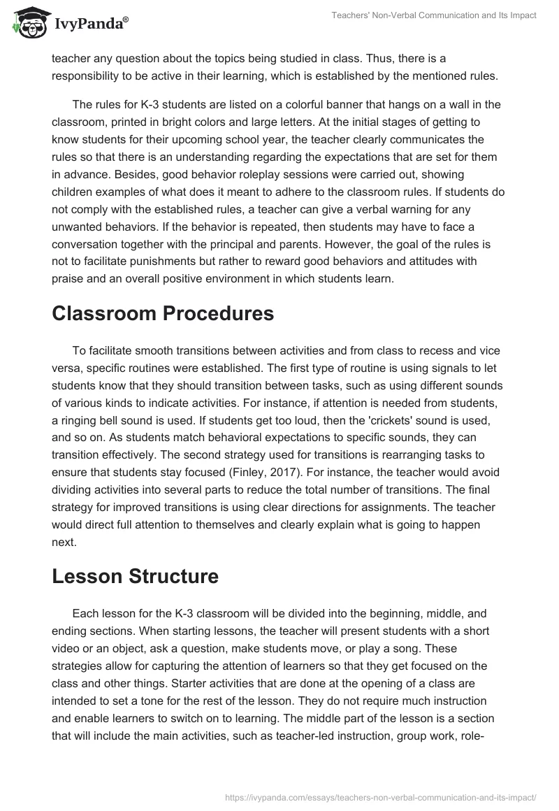 Teachers' Non-Verbal Communication and Its Impact. Page 3