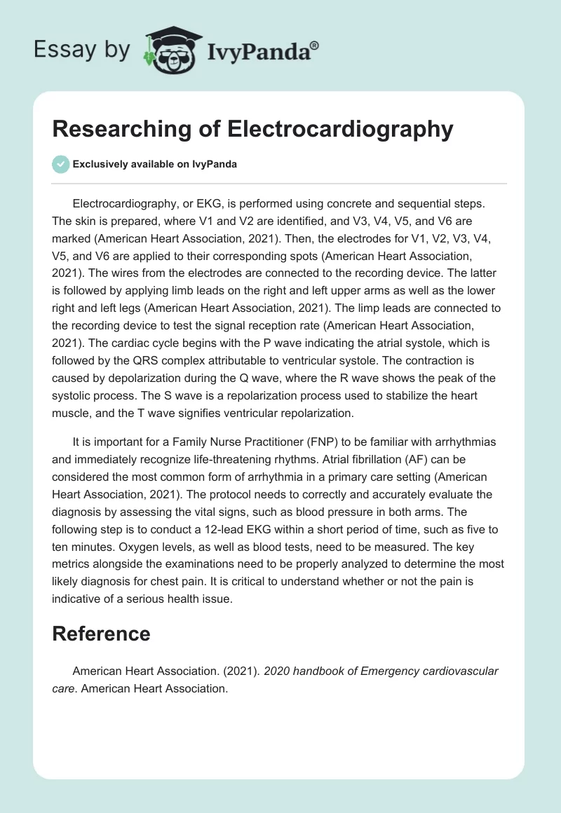 Researching of Electrocardiography. Page 1