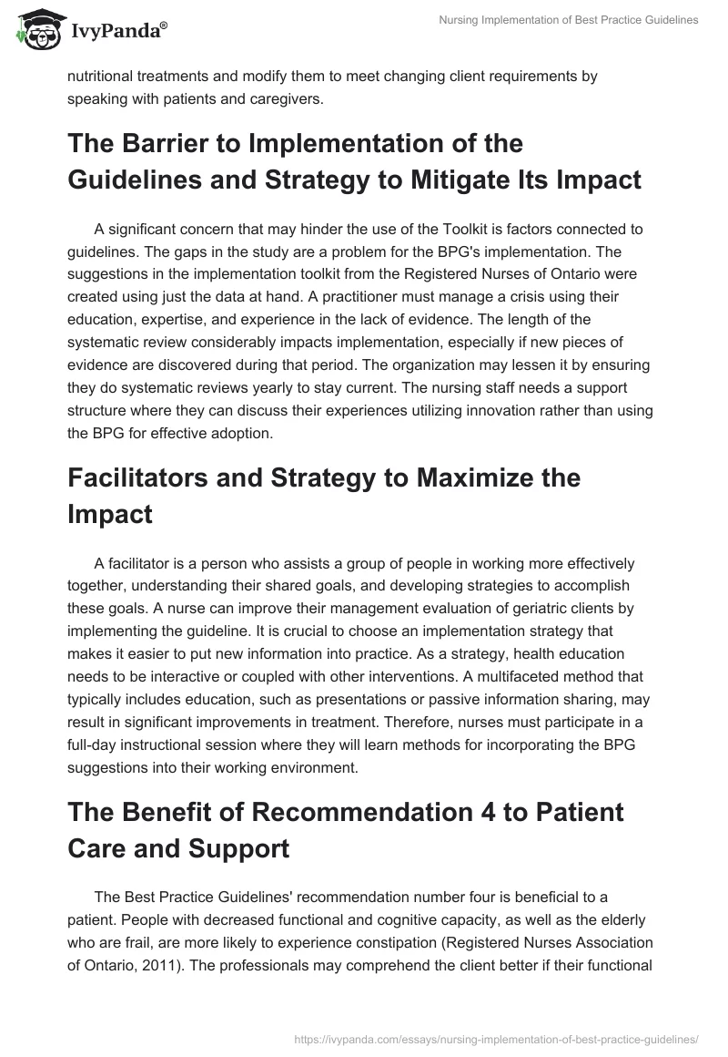 Nursing Implementation of Best Practice Guidelines. Page 3