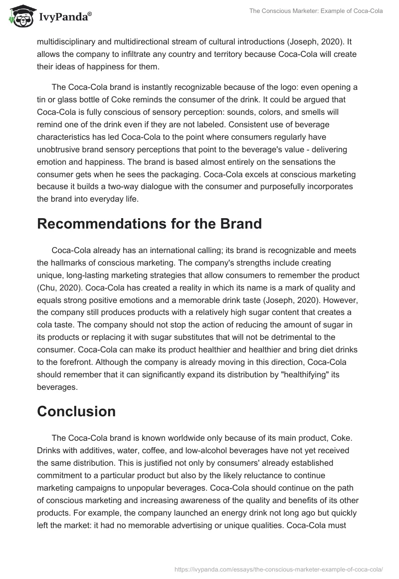 The Conscious Marketer: Example of Coca-Cola. Page 3