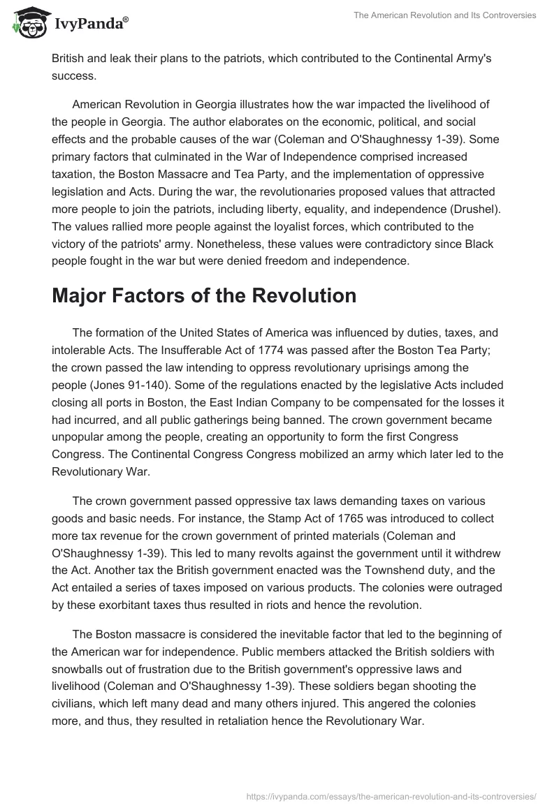 The American Revolution and Its Controversies. Page 2