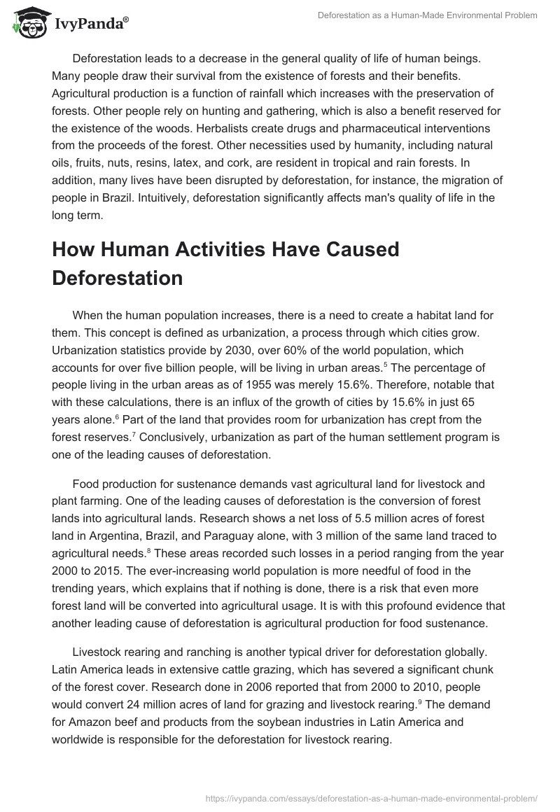 Deforestation as a Human-Made Environmental Problem. Page 3