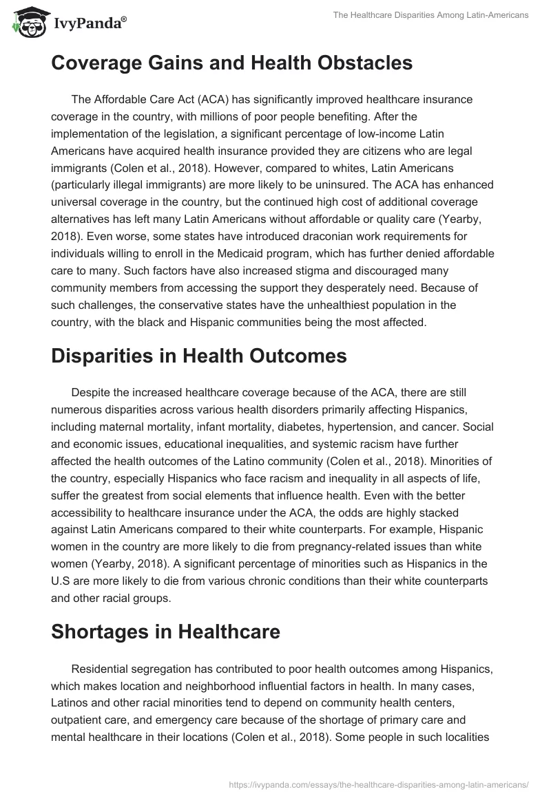The Healthcare Disparities Among Latin-Americans. Page 3