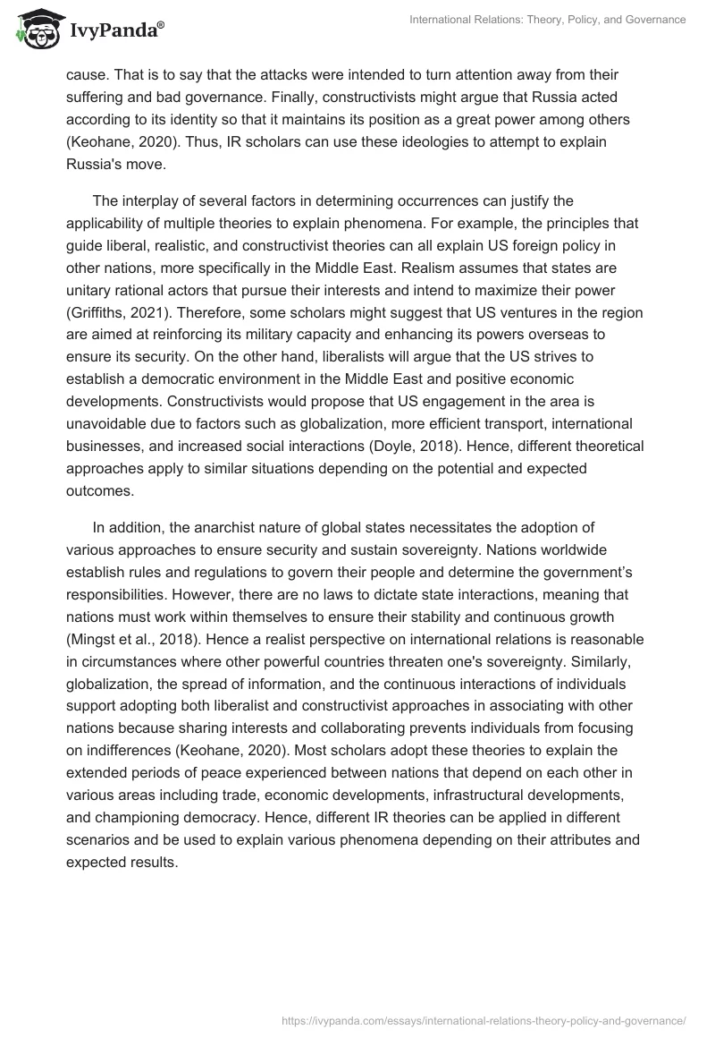 International Relations: Theory, Policy, and Governance. Page 3