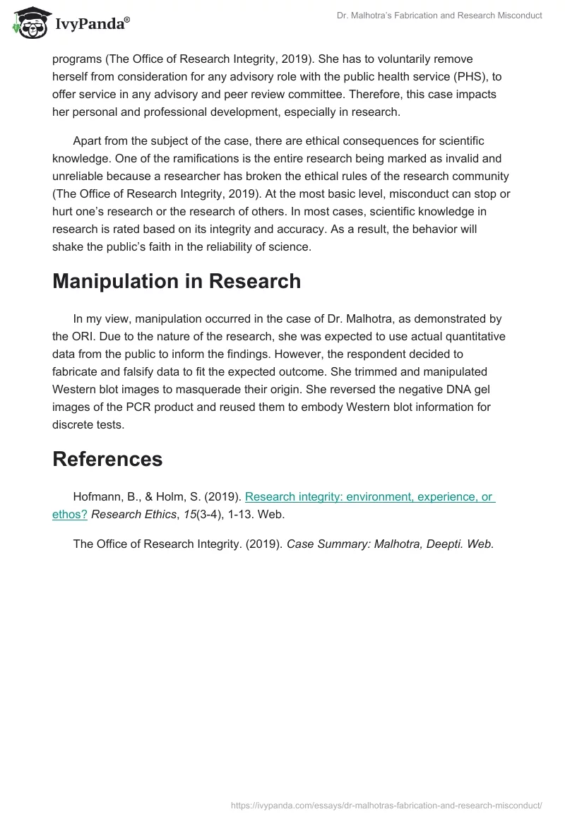 Dr. Malhotra’s Fabrication and Research Misconduct. Page 2