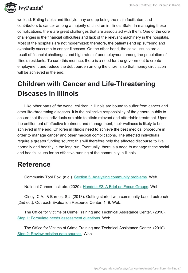 Cancer Treatment for Children in Illinois. Page 2
