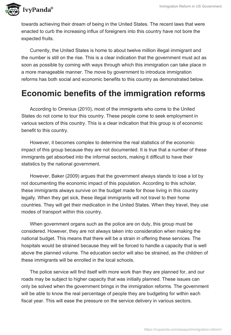Immigration Reform in US Government. Page 2