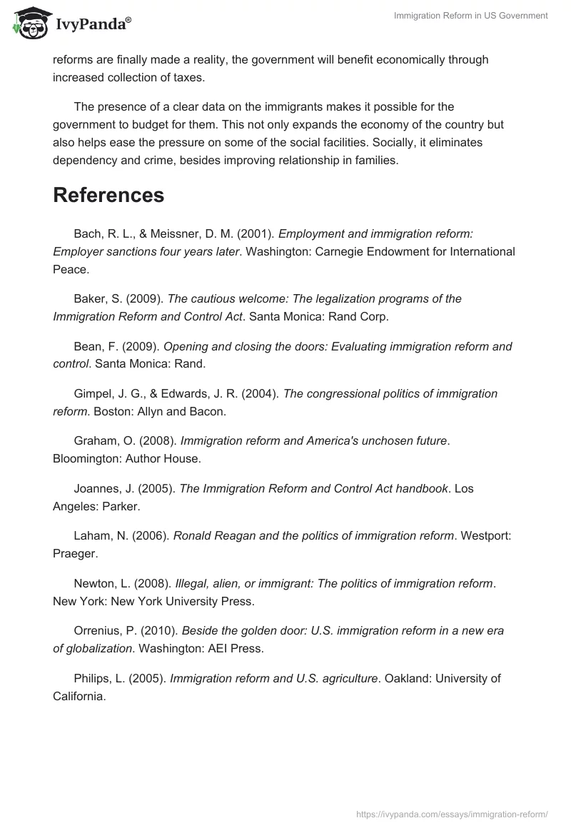 Immigration Reform in US Government. Page 5