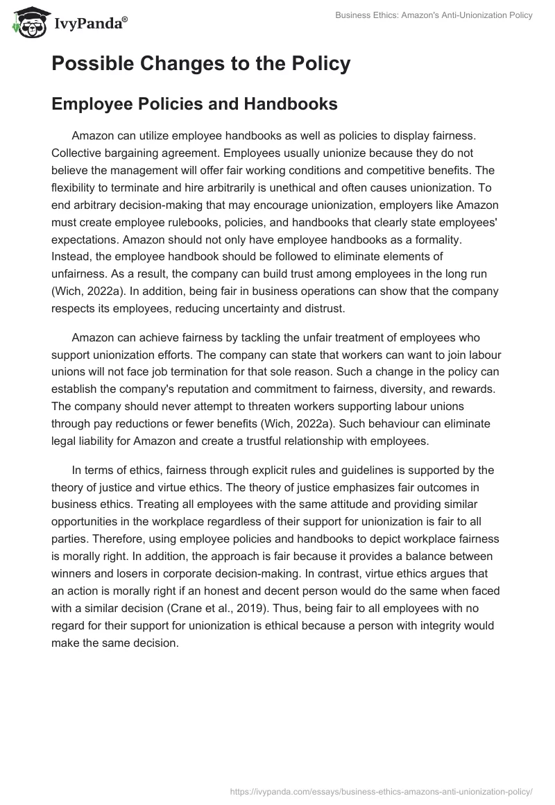 Business Ethics: Amazon's Anti-Unionization Policy. Page 3