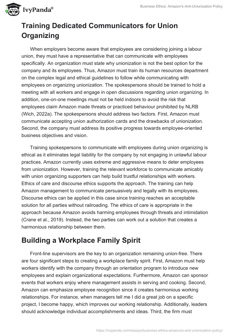 Business Ethics: Amazon's Anti-Unionization Policy. Page 4