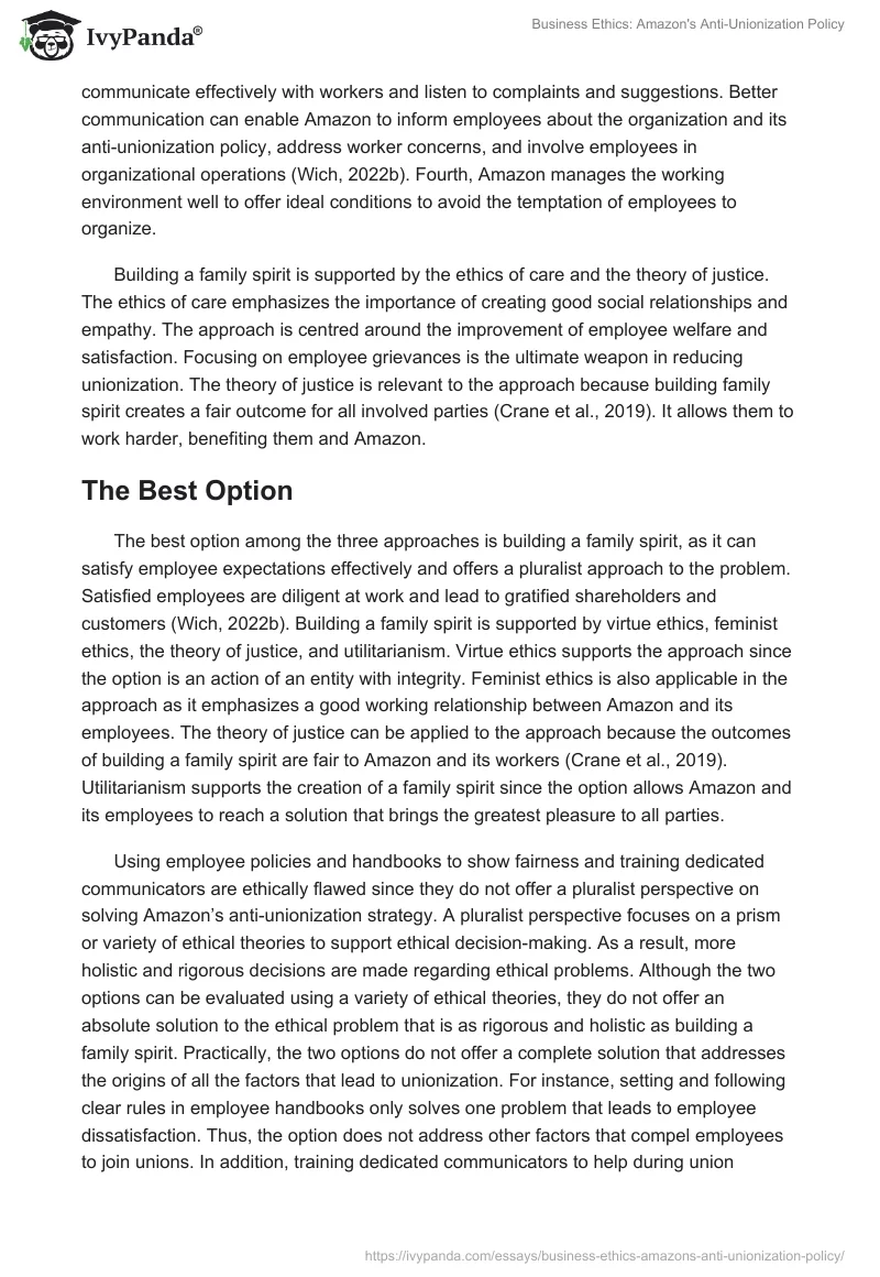 Business Ethics: Amazon's Anti-Unionization Policy. Page 5