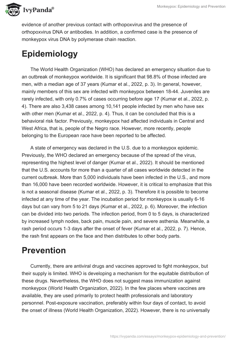 Monkeypox: Epidemiology and Prevention. Page 2