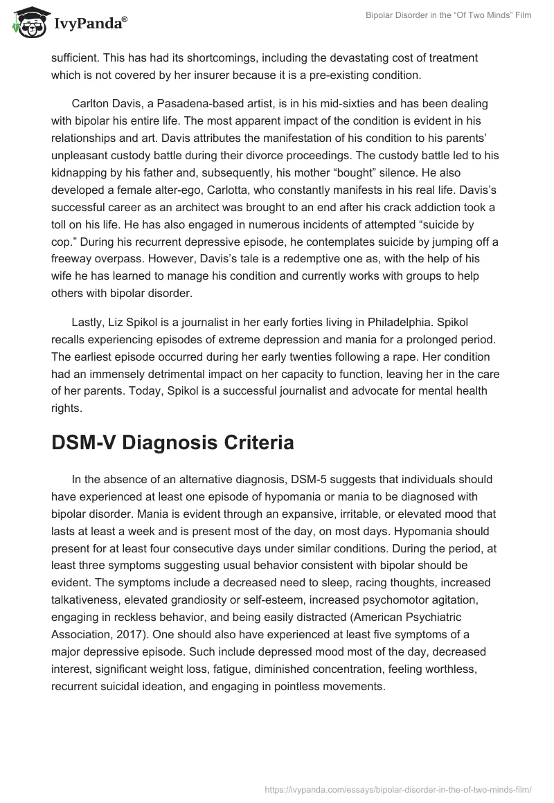 Bipolar Disorder in the “Of Two Minds” Film. Page 2