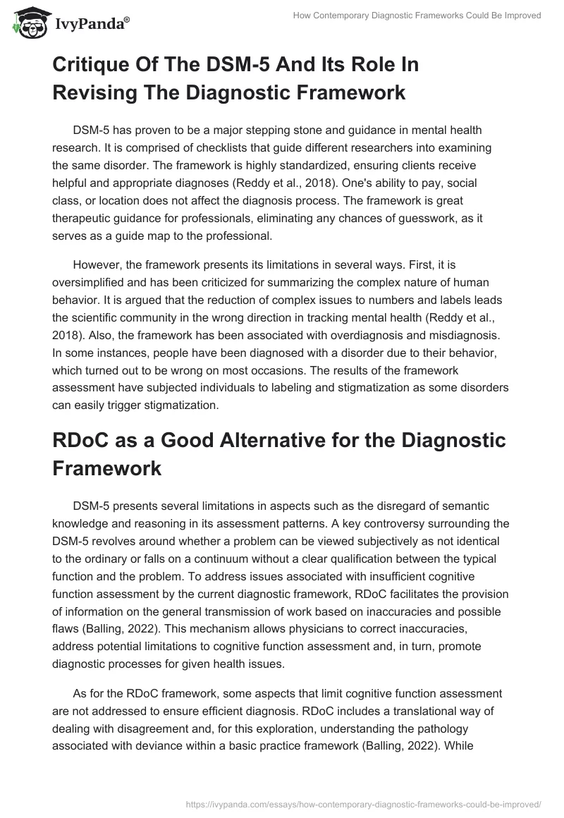 How Contemporary Diagnostic Frameworks Could Be Improved. Page 3