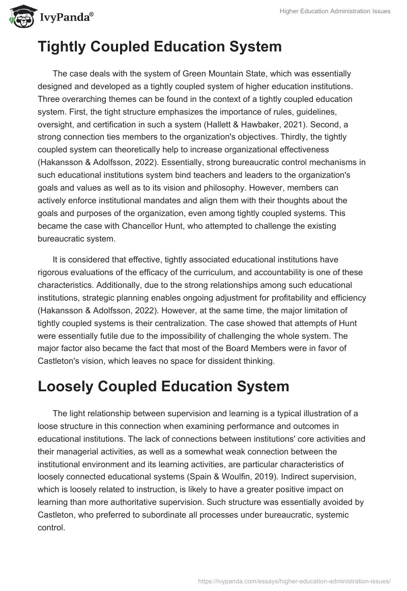 Higher Education Administration Issues. Page 2