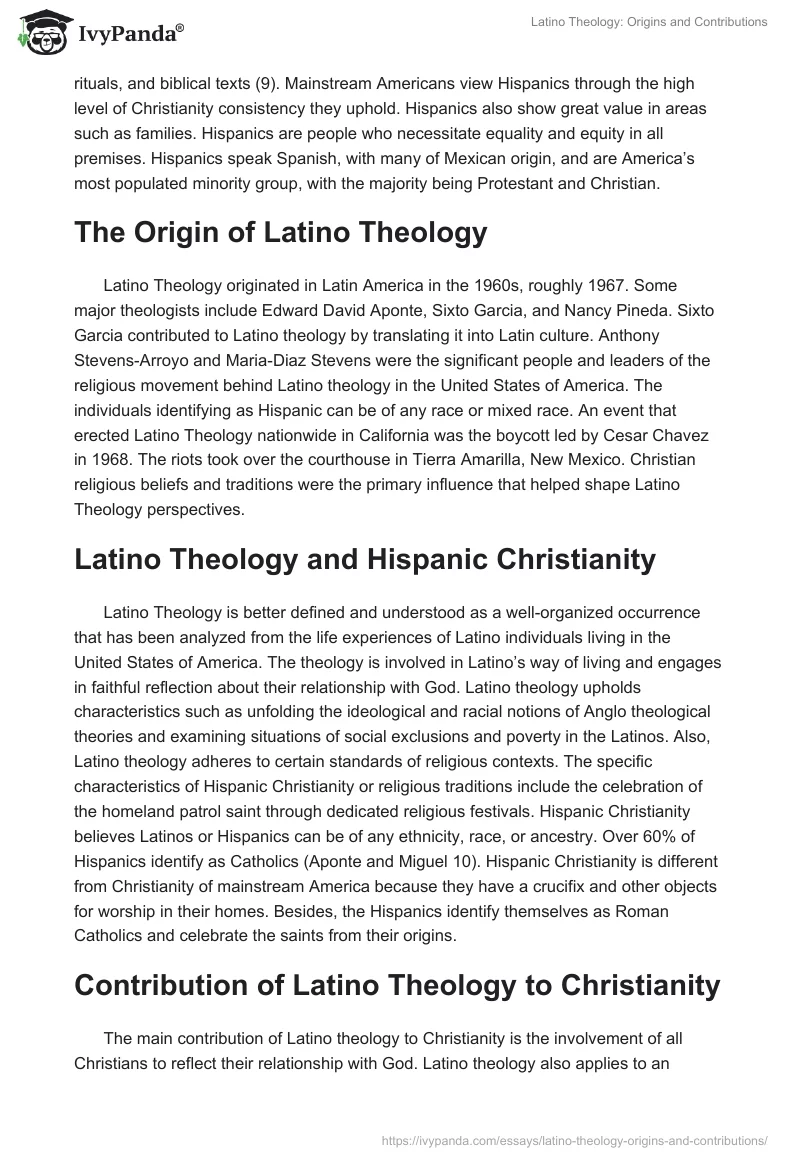 Latino Theology: Origins and Contributions. Page 2