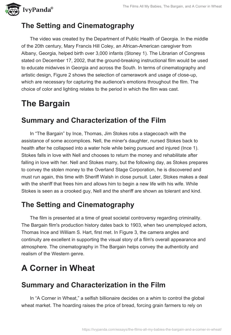 The Films "All My Babies," "The Bargain," and "A Corner in Wheat". Page 2