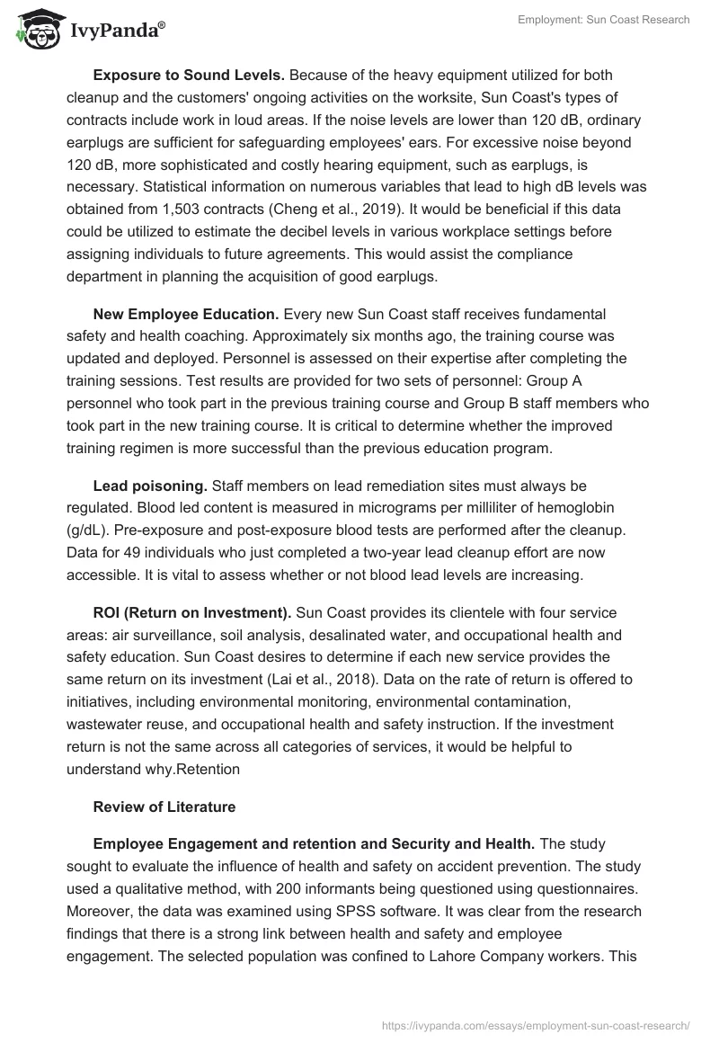Employment: Sun Coast Research. Page 2