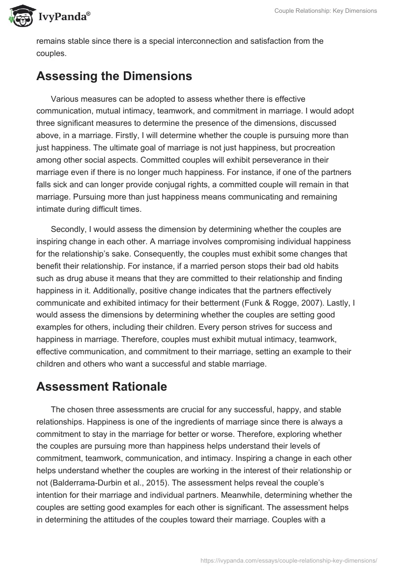 Couple Relationship: Key Dimensions. Page 3