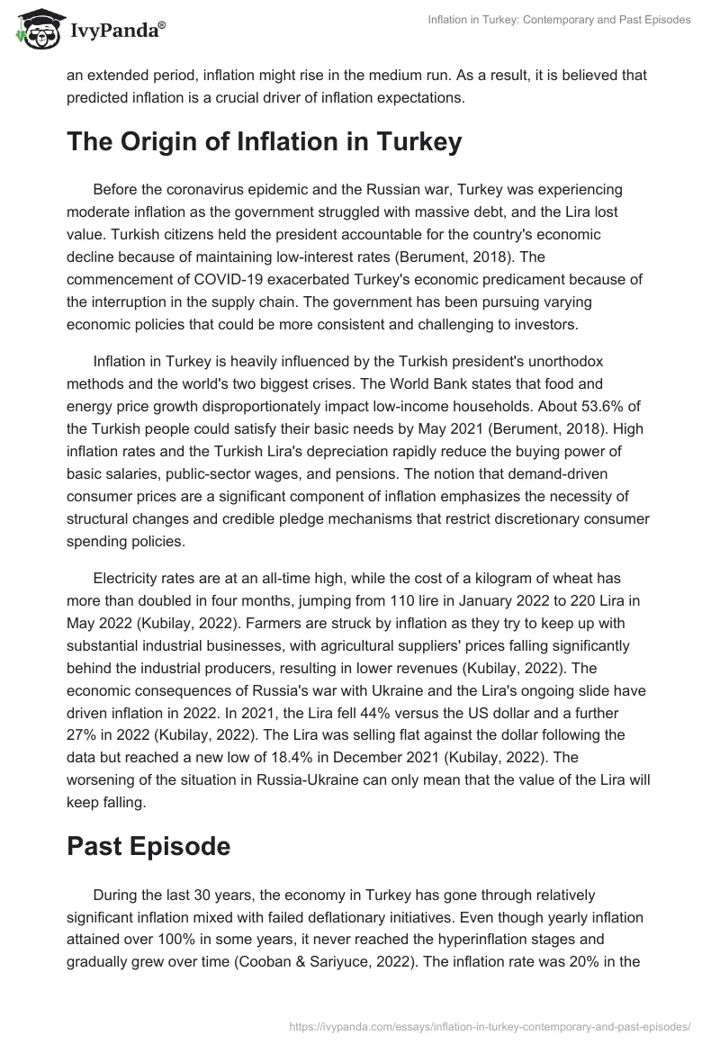 Inflation in Turkey: Contemporary and Past Episodes. Page 2