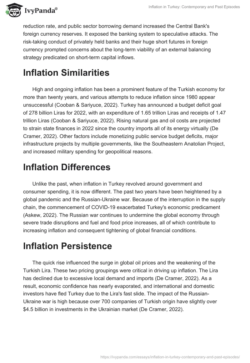 Inflation in Turkey: Contemporary and Past Episodes. Page 4
