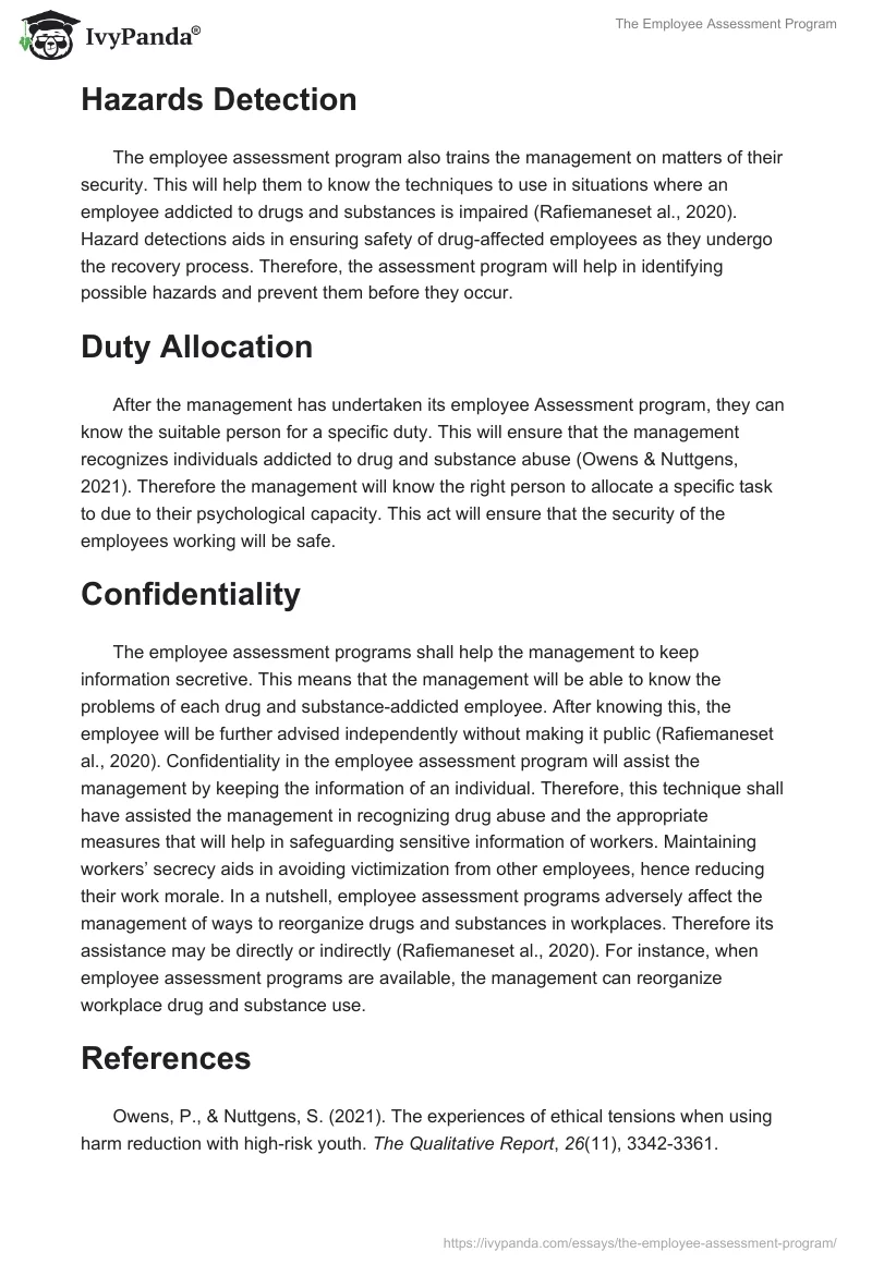 The Employee Assessment Program. Page 2