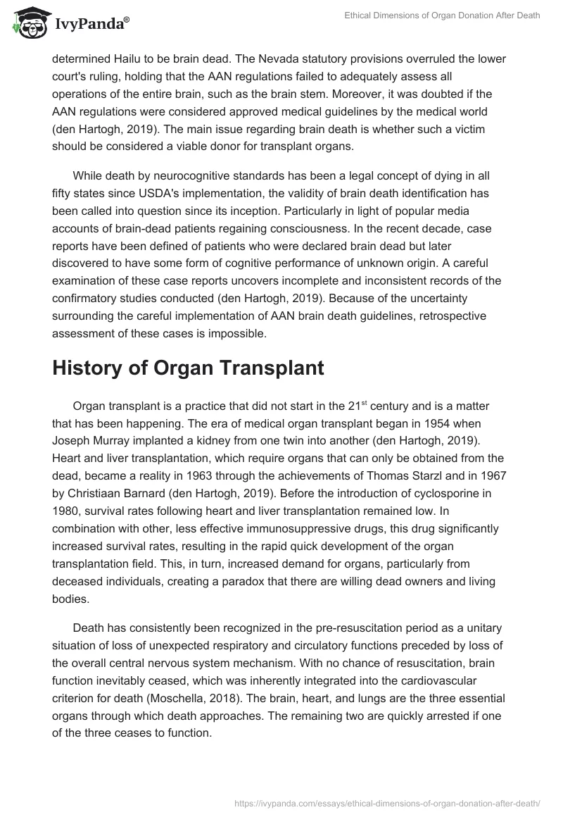 Ethical Dimensions of Organ Donation After Death. Page 2