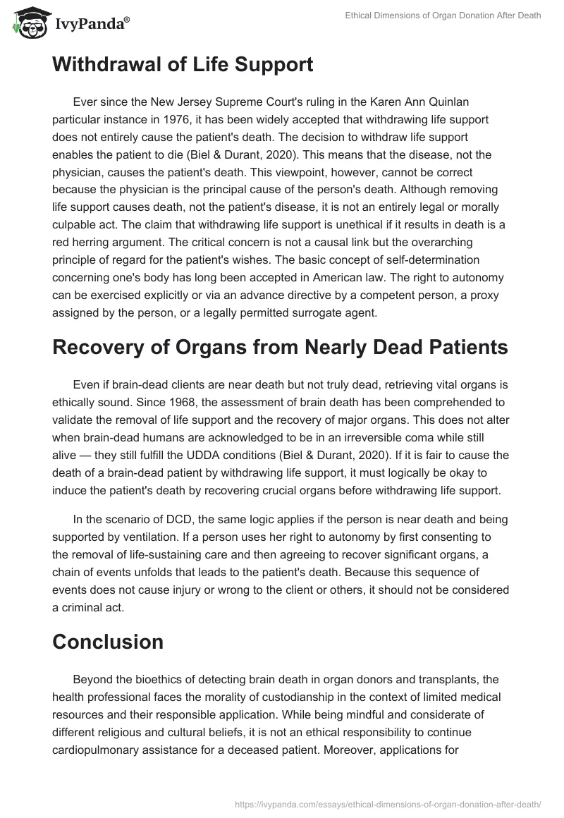 Ethical Dimensions of Organ Donation After Death. Page 4