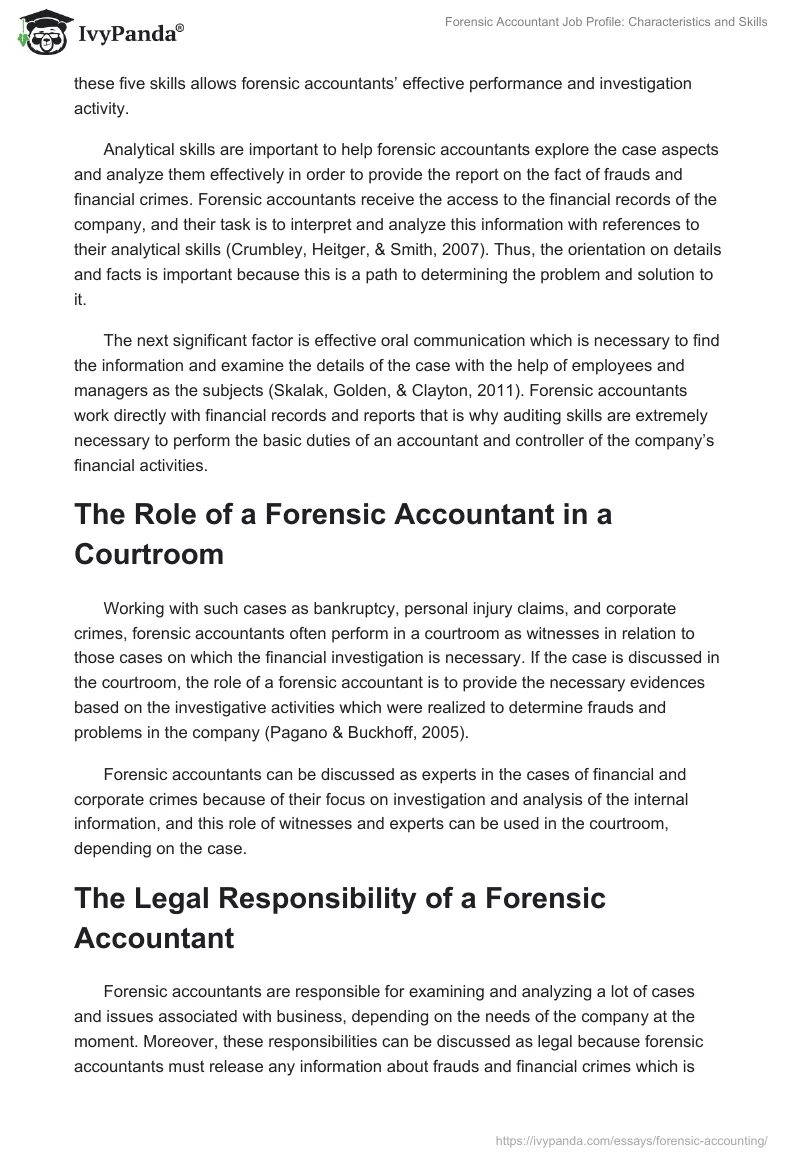 Forensic Accountant Job Profile: Characteristics and Skills. Page 2