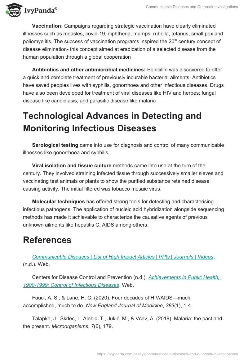 Communicable Diseases and Outbreak Investigations. Page 3