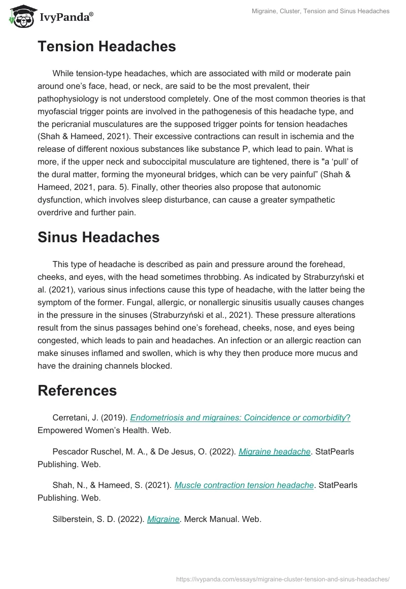 Migraine, Cluster, Tension and Sinus Headaches. Page 2