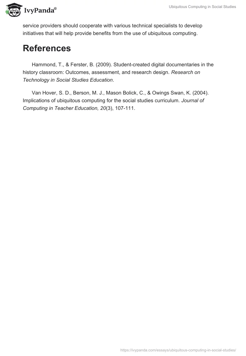 Ubiquitous Computing in Social Studies. Page 2