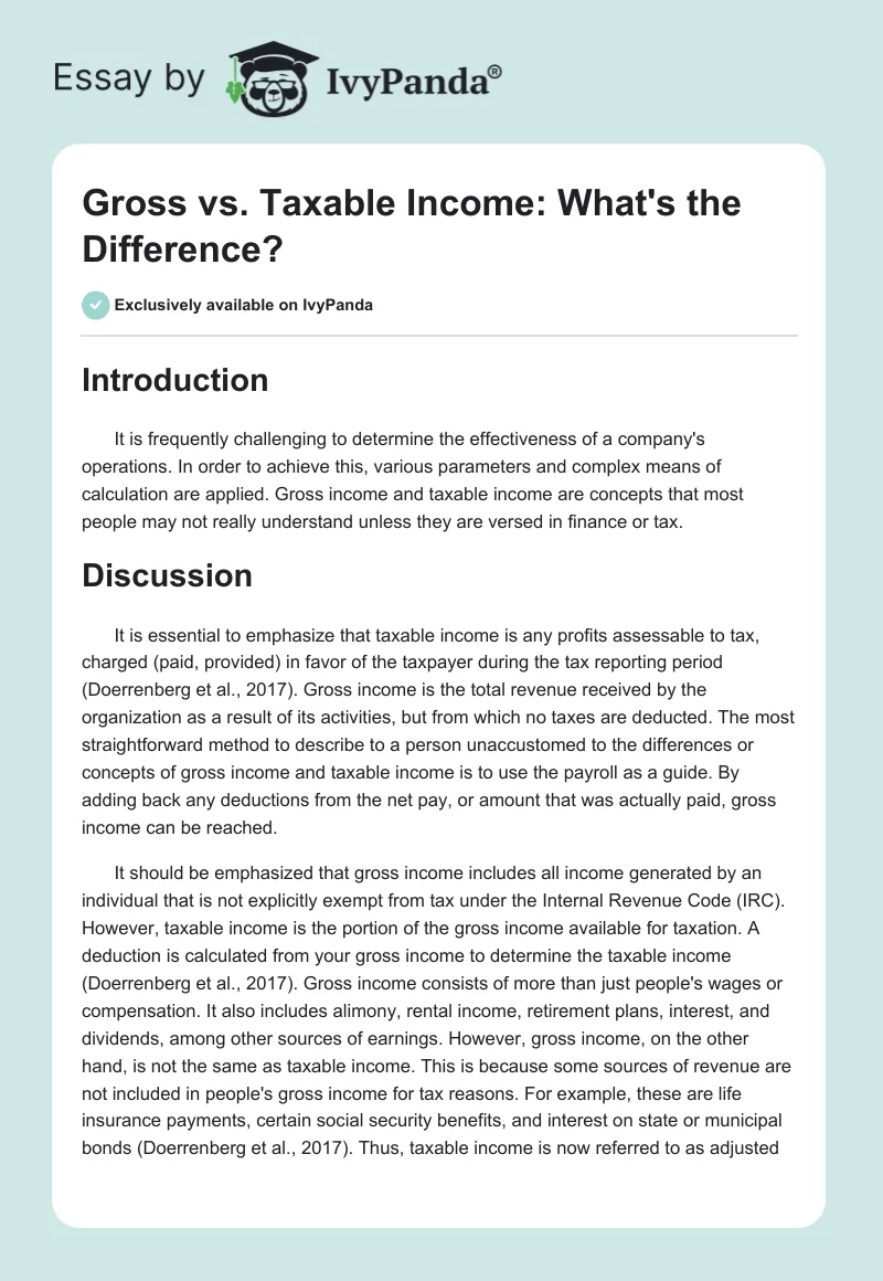 Gross vs. Taxable Income: What's the Difference?. Page 1