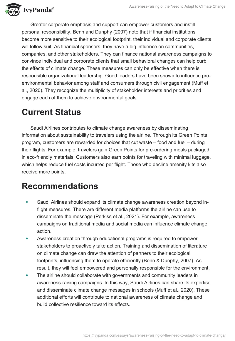 Awareness-raising of the Need to Adapt to Climate Change. Page 2
