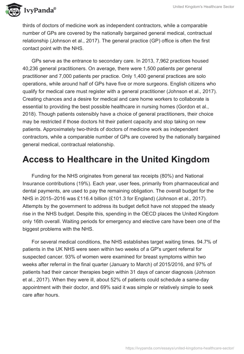 United Kingdom's Healthcare Sector. Page 2