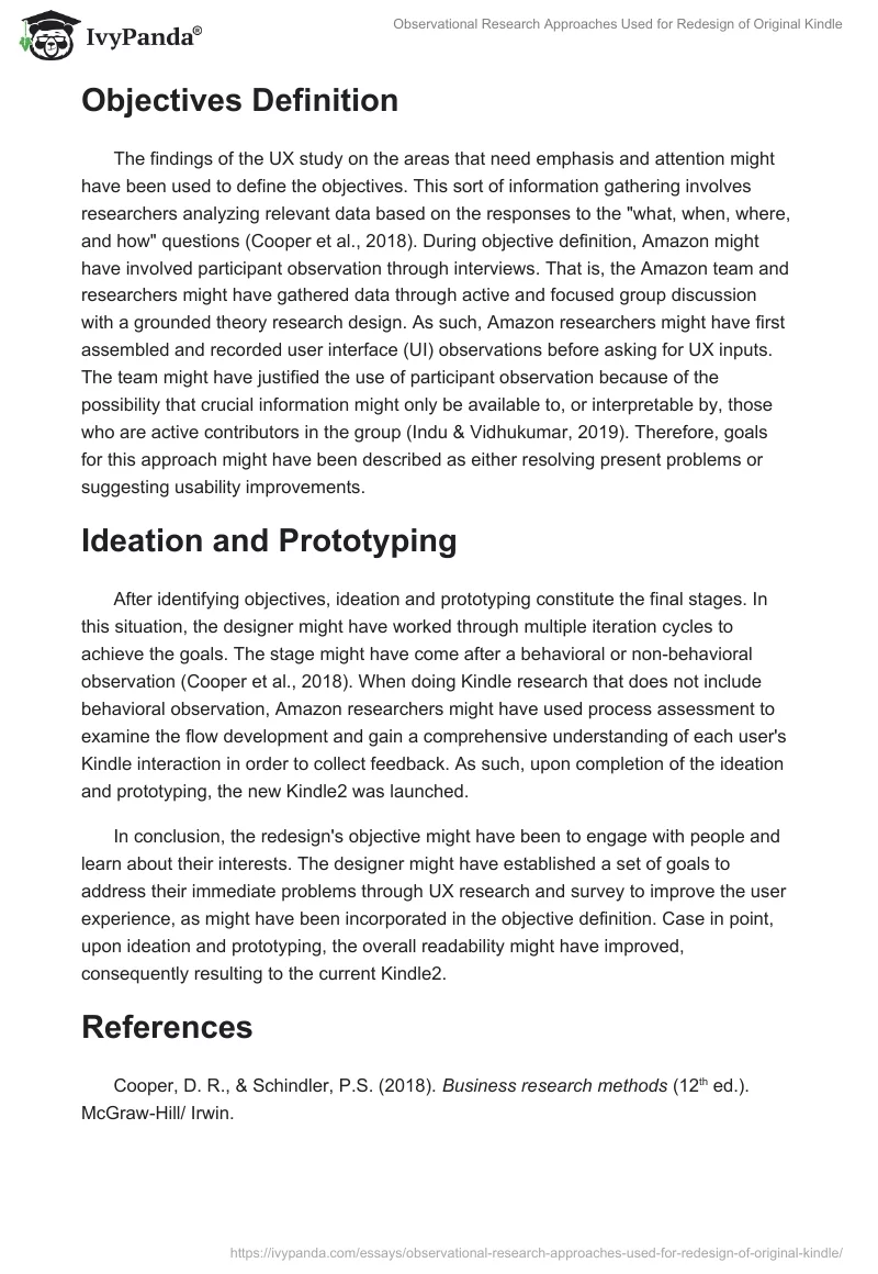 Observational Research Approaches Used for Redesign of Original Kindle. Page 2
