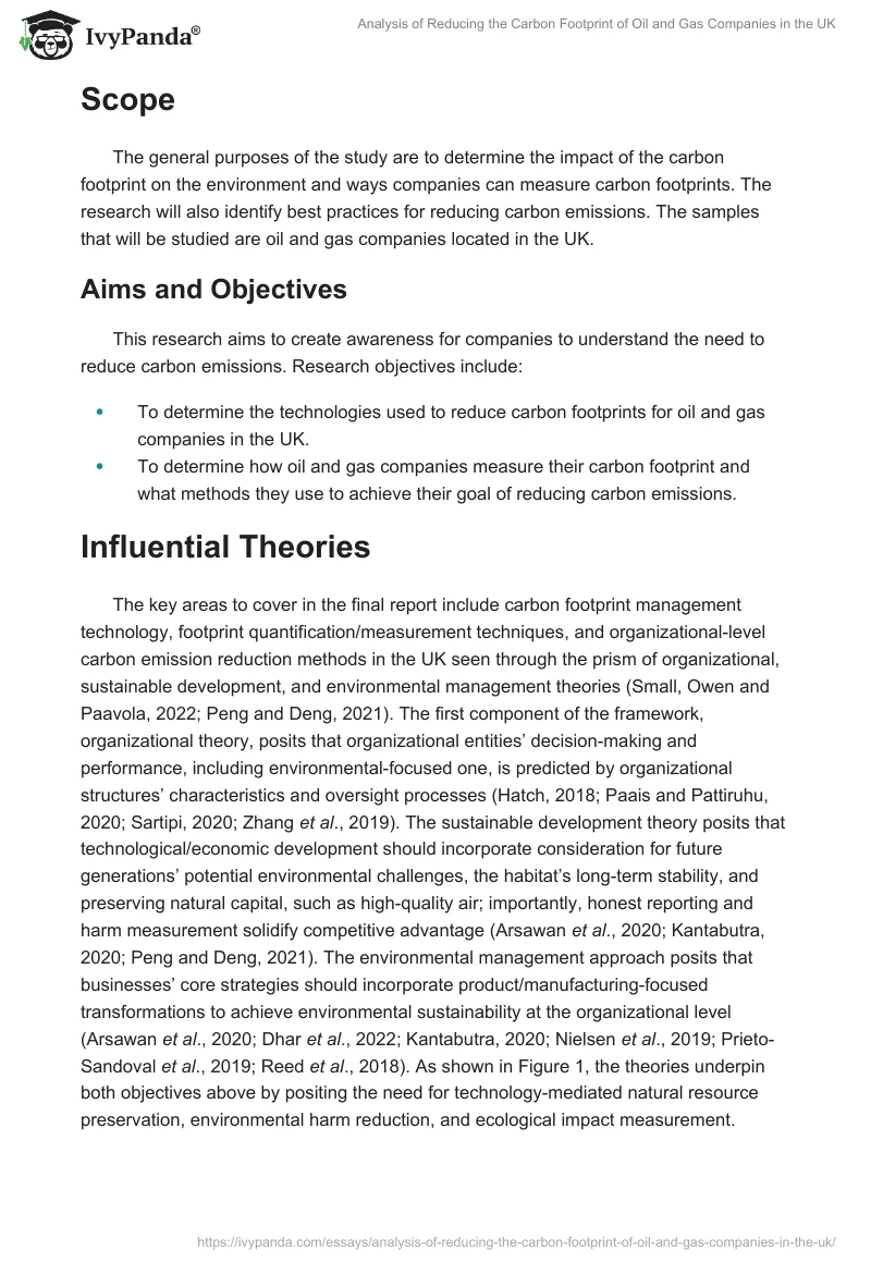 Analysis of Reducing the Carbon Footprint of Oil and Gas Companies in the UK. Page 4