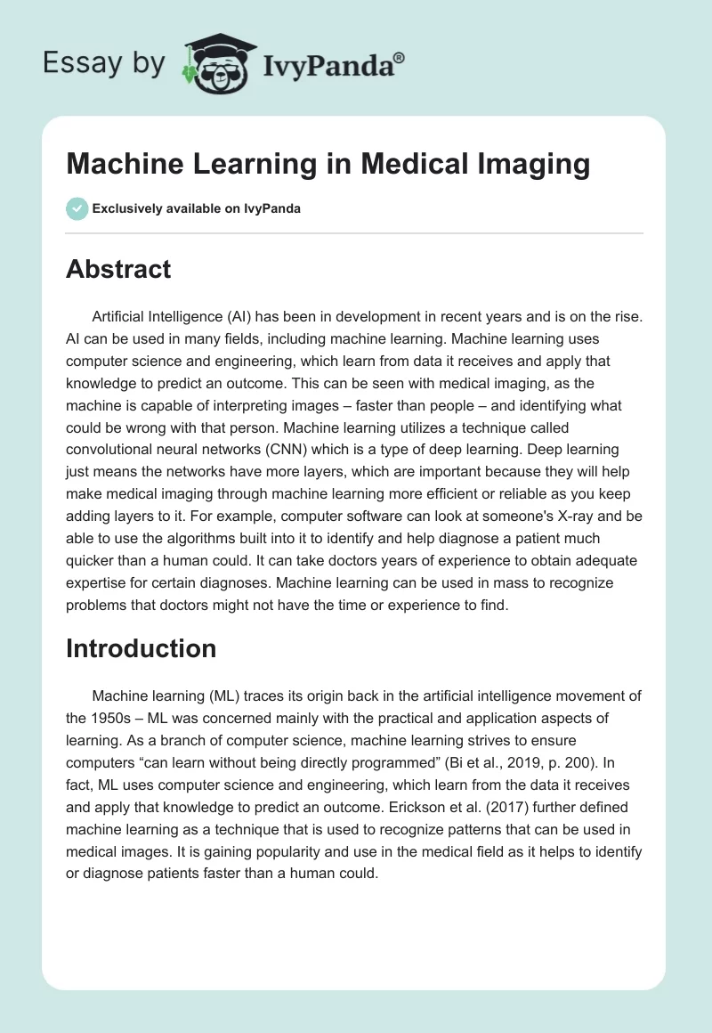 Machine Learning in Medical Imaging. Page 1