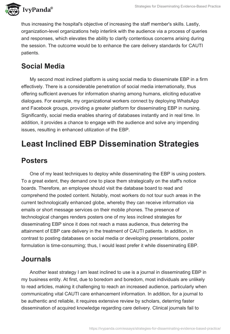 Strategies for Disseminating Evidence-Based Practice. Page 2