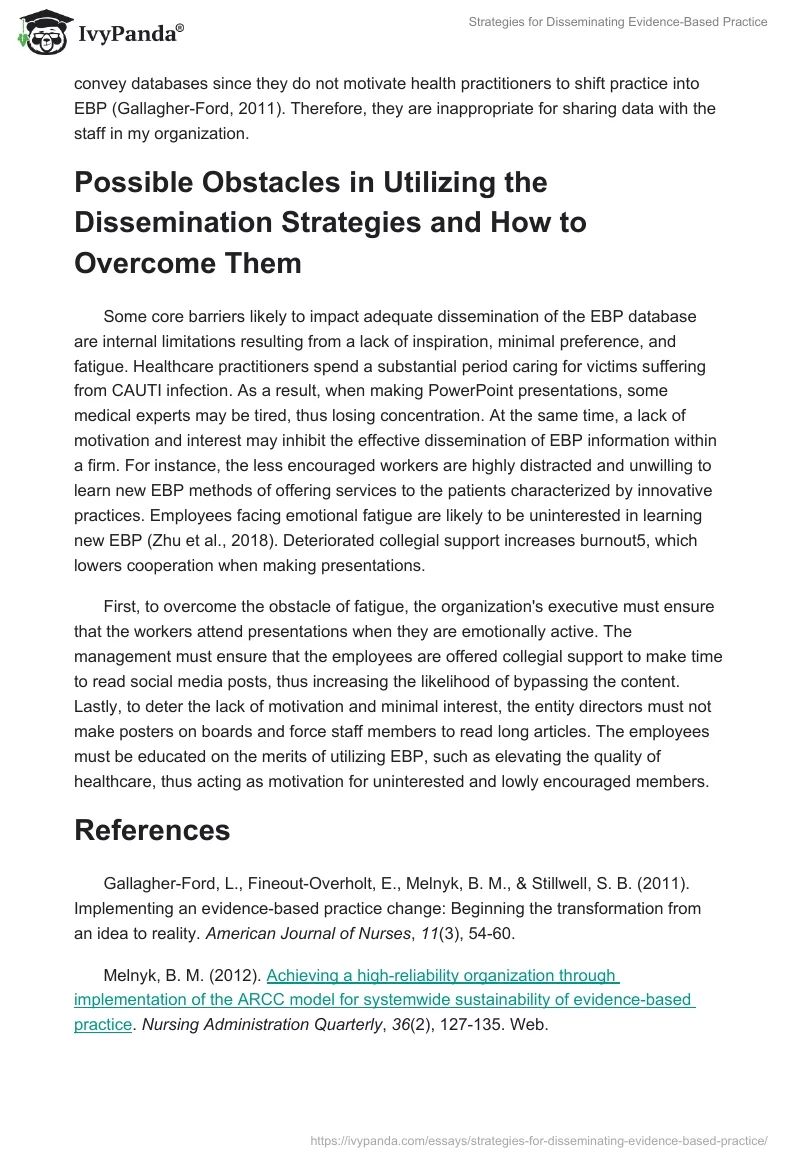 Strategies for Disseminating Evidence-Based Practice. Page 3