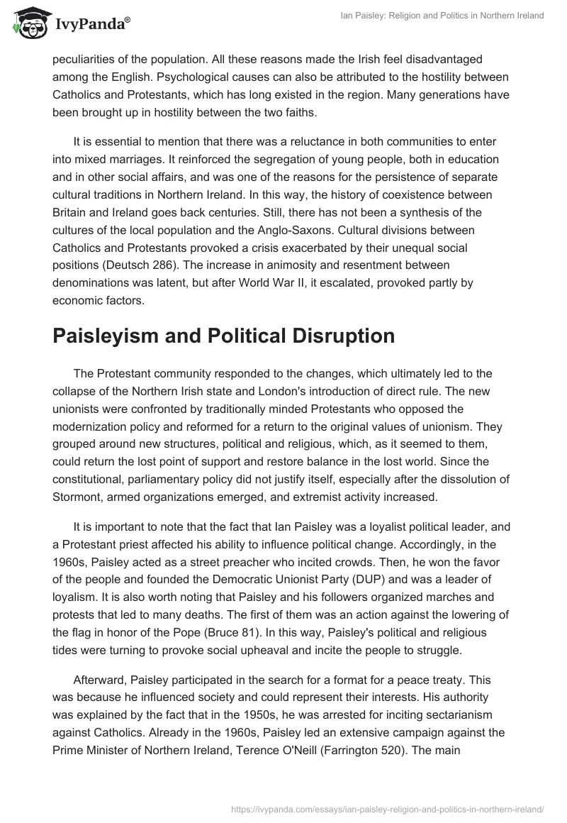 Ian Paisley: Religion and Politics in Northern Ireland. Page 4