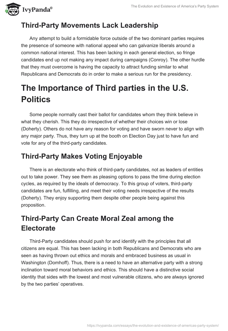 The Evolution and Existence of America’s Party System. Page 3